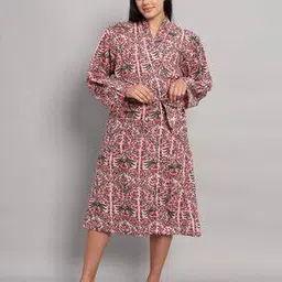 handicraft-palace Block Print Bath Robe with Belt-picture-18