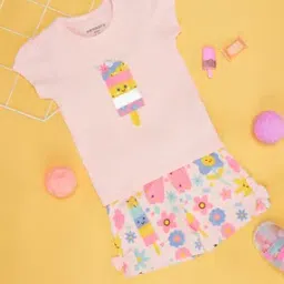 Girls Floral Top And Short Sets-image-1