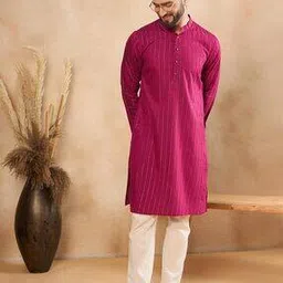 swagg india Men Stripes Long Kurta-picture-31