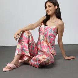 outryt by azorte Women Printed Satin Sleep Cami-picture-25