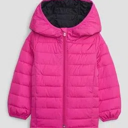 Girls Quilted Relaxed Fit Hooded Jacket-image-83