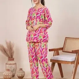 indizio Women Printed Top And Pyjamas Set-picture-12