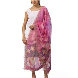 kaizen texo fab Women Floral Print Dupatta with Scallop Border-picture-10
