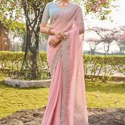 satrani Women Embroidered Georgette Saree-picture-10