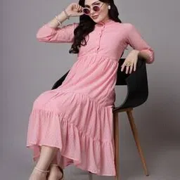 aayu-all about you Women Tiered Dress with Band Collar-picture-34