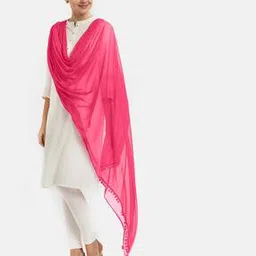 morrio Women Chiffon Dupatta with Pom-Pom-picture-12
