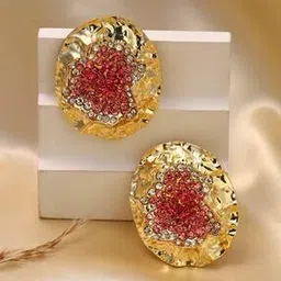 sohi Women Gold-Plated Stone-Studded Drop Earrings-picture-12