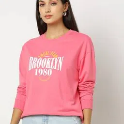 fyre rose Typographic Print Crew-Neck Sweatshirt-picture-16