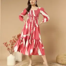 zwerlon x ag Women Printed Square-Neck Fit & Flare Dress-picture-23