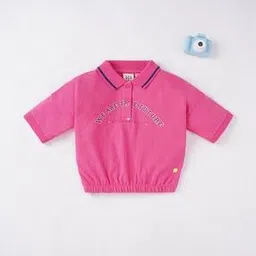 ed-a-mamma Typographic Print Sustainable Cropped Polo T-Shirt-picture-11
