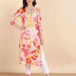 indie picks Women Printed Straight Kurta-picture-10