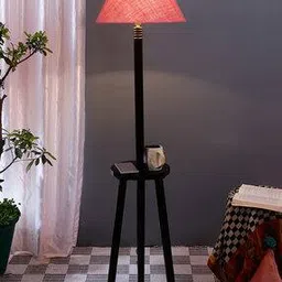 devansh Wooden Floor Lamp with Jute Conical Shade-picture-23