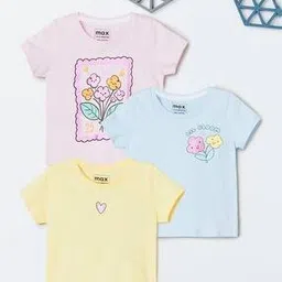 Girls Printed T-shirt Pack of 3-image-20
