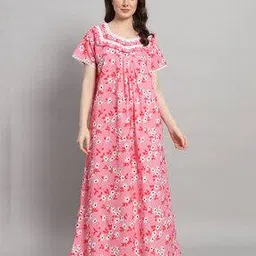 sephani Women Floral Print V-Neck Nighti-picture-49