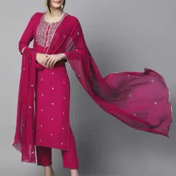 anushansa Women Embroidery Straight Kurta Set image 1