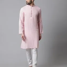 even Tailored Fit Long Kurta with Band Collar-picture-29