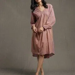 ritu kumar Schiffli Embroidered A-Line Dress-picture-47