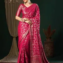 ri-wah Women Floral Woven Georgette Saree-picture-33