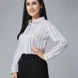 style quotient Women Striped Regular Fit Shirt-picture-13