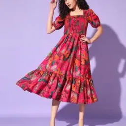 panicia Women Printed Fit & Flare Dress-picture-46