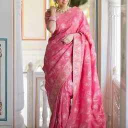 aldwych Women Floral Woven Saree with Contrast Border-picture-49