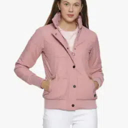 Textured Collar Neck Jacket-image-83