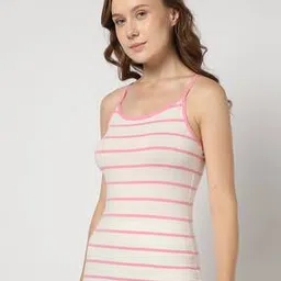 Women Striped Camisole with Adjustable Straps-image-10