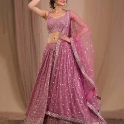 zeel clothing Women Embroidered Flared Lehenga Choli Set-picture-23