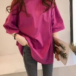 outzidr global Women Oversized Crew-Neck T-Shirt-picture-43