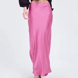 lulu & sky Women Satin Maxi Skirt-picture-11