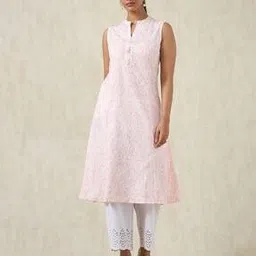 soch Women Linen Ikat Print Kurta With Tassels-picture-19