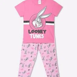 denikid Bugs Bunny Print Nightsuit Set-picture-32