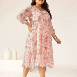 janasya Women Floral Printed Tiered Dress-picture-39