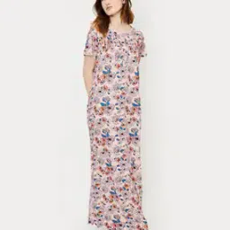 max Women Floral Print Pleated Nightie-picture-35