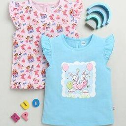 bumzee Girls Graphic Round Neck Regular Fit T-shirt-picture-46