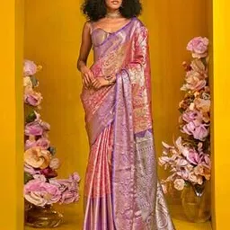 ri-wah Floral Print Saree with Contrast Border-picture-39