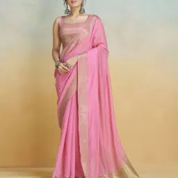 ri-wah Women Saree with Zari Border image 1