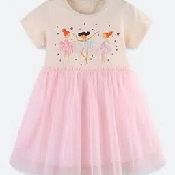 oh rare  Girls Cotton Graphic Print A-Line Dress-picture-13