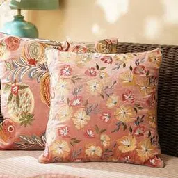 pure home and living Floral Threadwork Square Cushion Cover-picture-42