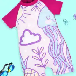 Girls Graphic Print Round-Neck Swimsuit -image-8
