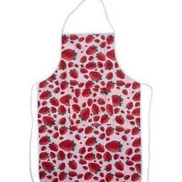 aazeem Strawberry Print Apron with Front Pocket-picture-37