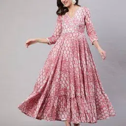 nishabd Floral Print V-Neck Flared Kurta-picture-13