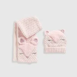 mothercare Girls Deer Crochet Beanie & Scarf Set-picture-41