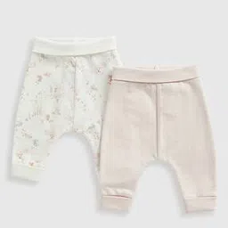 Girls Pack of 2 Printed Cotton Joggers-image-1