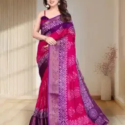 magneitta Women Pure Dola Silk Batik Printed Saree-picture-12