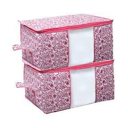kuber industries Set of 2 Leaf Print Underbed Storage Bags-picture-13
