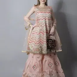 chhabra 555 Embellished Flared Kurta Suit Set-picture-29