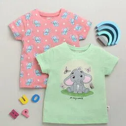 bumzee Girls Regular Fit Printed T-shirt Pack of 2  -picture-32