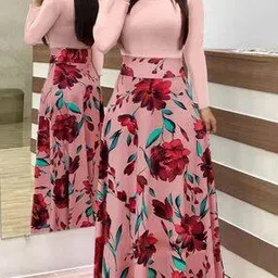 Women Floral Print A-Line Skirt-image-67