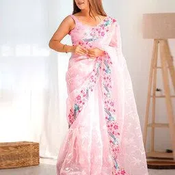 ri-wah Women Embroidered Saree with Contrast Border-picture-39